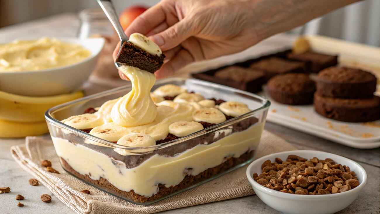 How to Make Banana Pudding Brownies Everyone Will Love 3 Layering Banana Pudding On Brownies